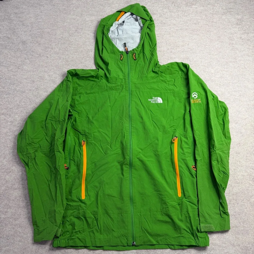The North Face Summit Series HyVent 2.5L Jacket Mens Green Rain Shell Hooded L